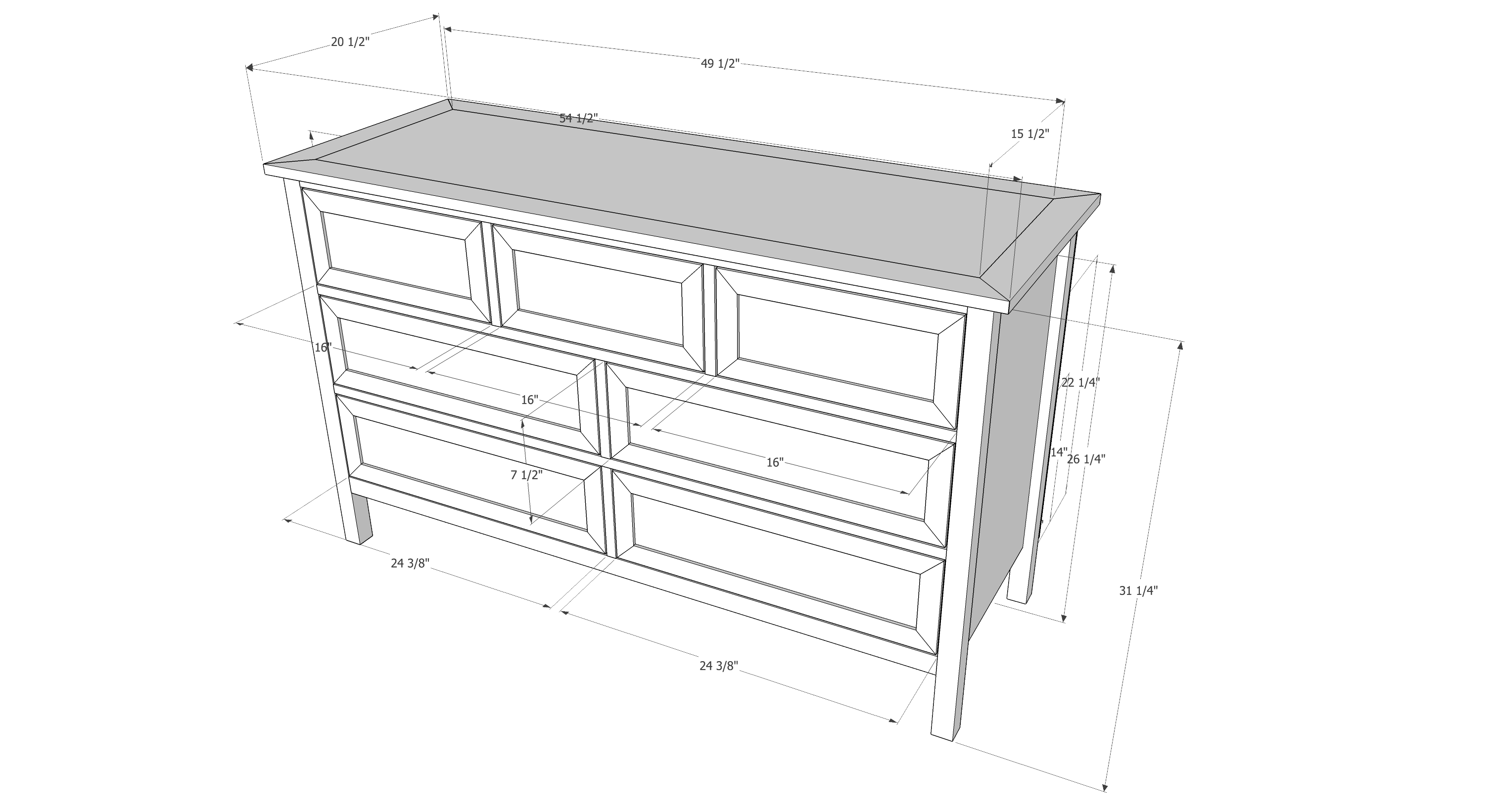 Kendal Extra Wide Dresser 3D SketchUp Model  EdHart.me